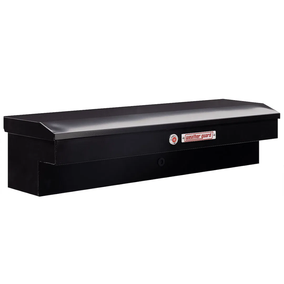 175-5-04 – WEATHERGUARD Tool Box, Side Mount Single Lid Powder Coated Gloss Black Steel 56 Inch Length x 17 Inch Widt...